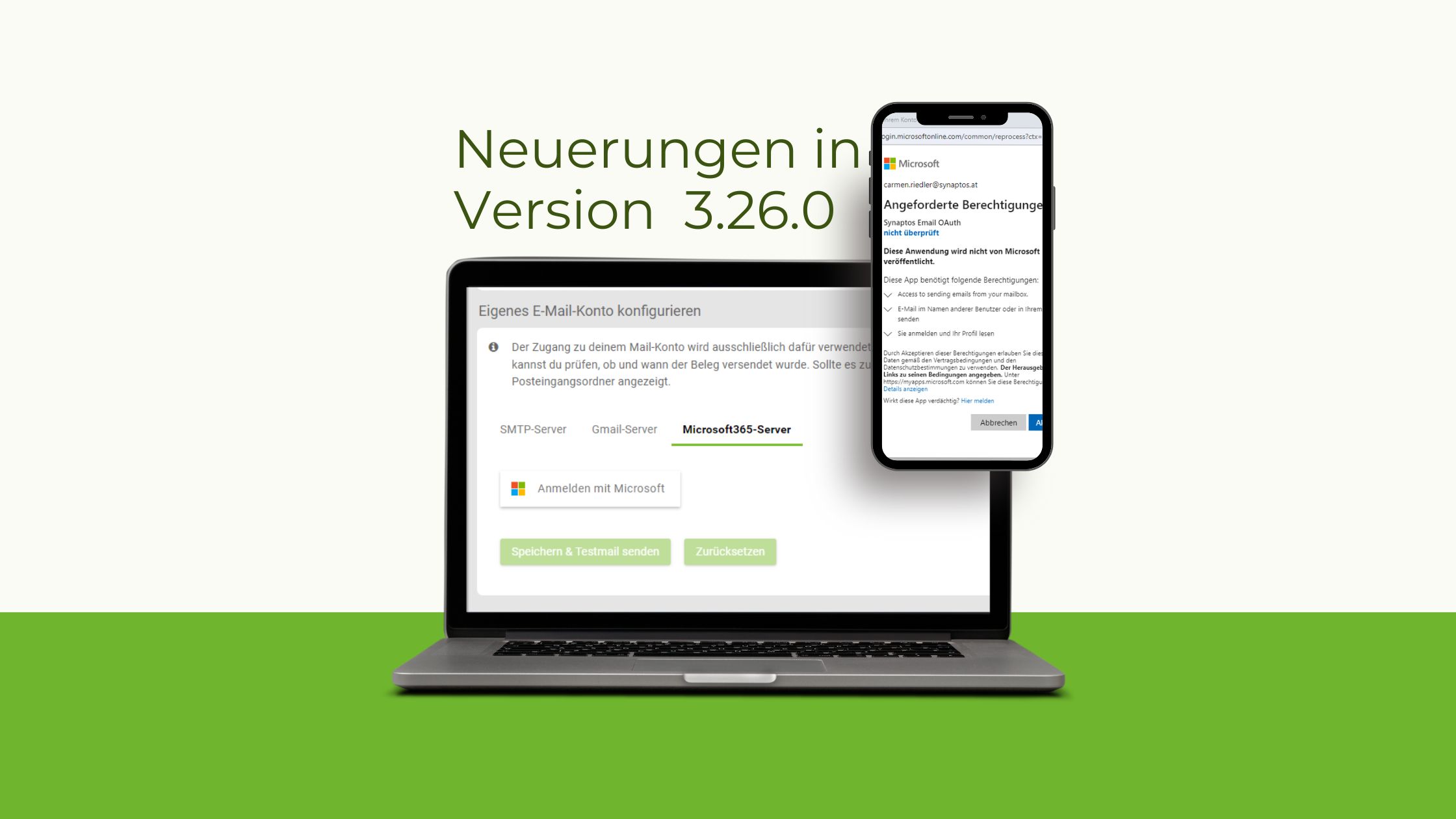 Update für alle Nutzer von Microsoft-Mailaccounts in synaptos